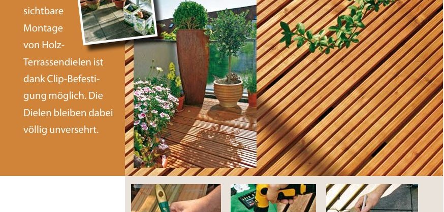 Terrasse Holzboden verdeckt verschrauben