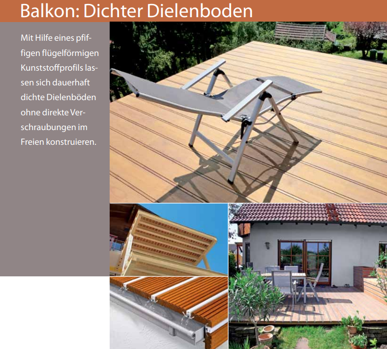 Bildergalerie zur Anleitung für einen dichten Dielenboden auf dem Balkon
