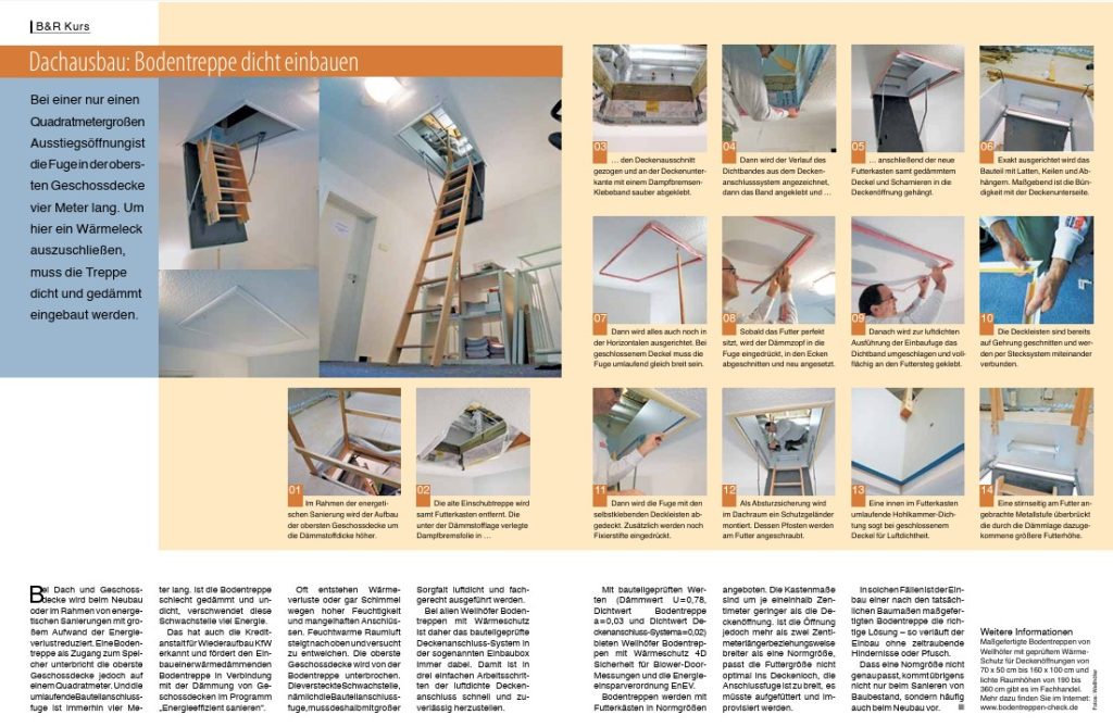 Dachausbau: Bodentreppe dicht einbauen 1 Dachausbau Bodentreppe dicht einbauen Anleitung
