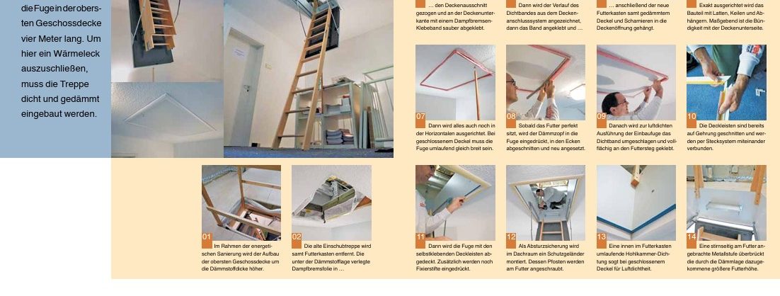 Dachausbau Bodentreppe dicht einbauen Anleitung