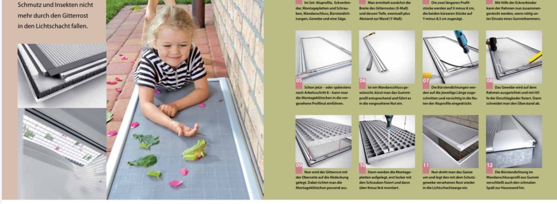 Keller Laubschutz für den Lichtschacht