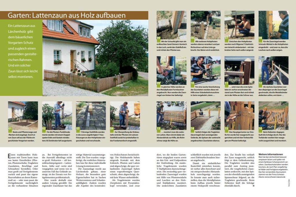 DIY Anleitung Lattenzaun aus Holz bauen mit Bildern und schriftlicher Beschreibung