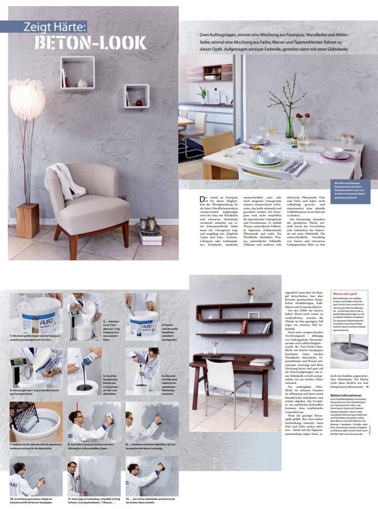 Wandgestaltung: Beton-Look 1 DIY Anleitung zur Gestaltung einer Wand in Betonoptik mit Bildern und schriftlicher Anleitung.
