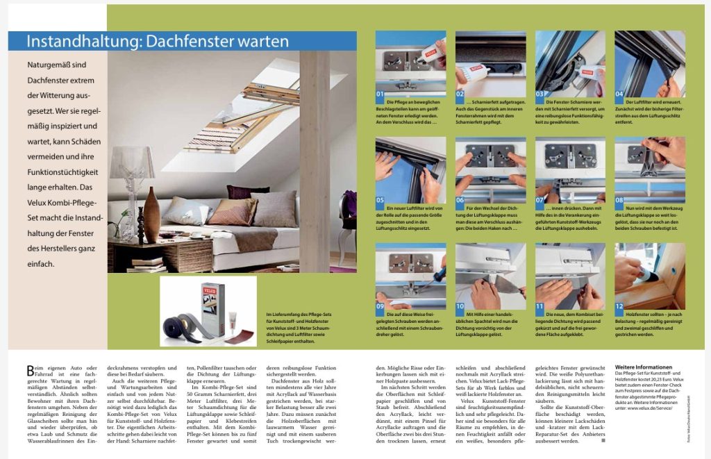Instandhaltung: Dachfenster warten 1 Instandhaltung Dachfenster warten Anleitung