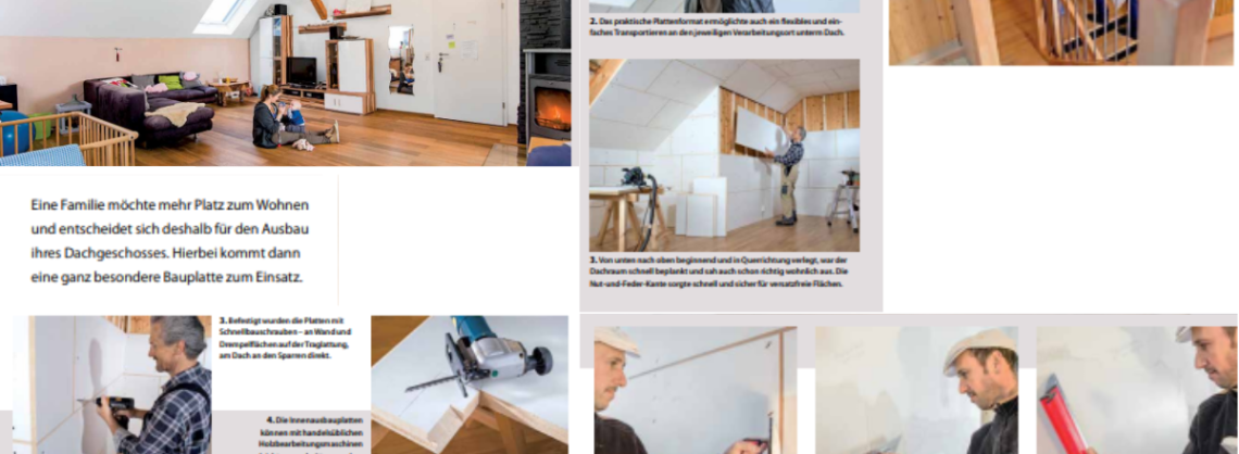 Titelbild Anleitung Neuer Wohnraum unter der Schräge. Mehrere Bilder zeigen wie die Vorgehensweise ist.