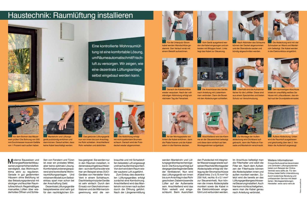 DIY Anleitung zum Installieren einer Raumlüftung, mit Bildern und schriftlicher Beschreibung