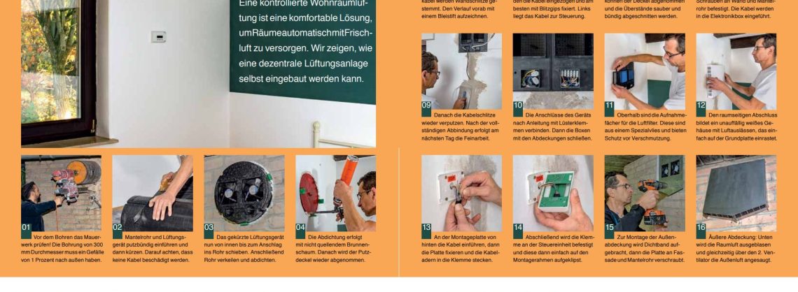 DIY Anleitung zum Installieren einer Raumlüftung, mit Bildern und schriftlicher Beschreibung
