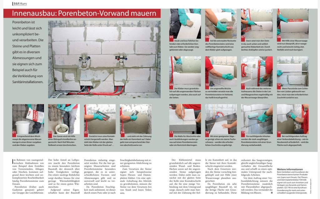 Innenausbau: Porenbeton-Vorwand mauern 1 Innenausbau_Porenbeton-Vorwand mauern