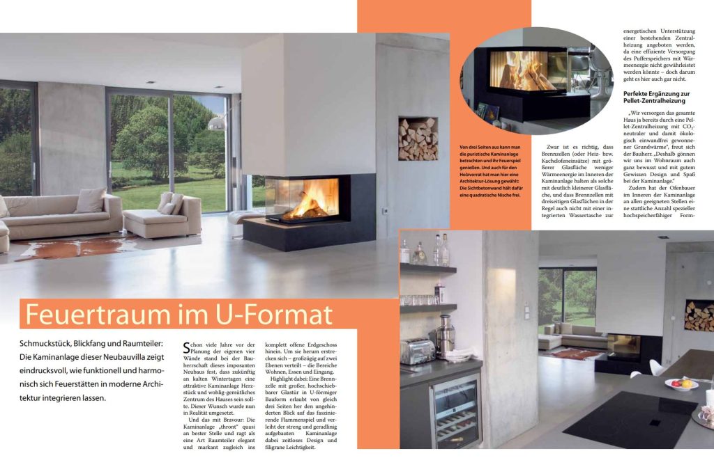 Aufbau einer Kaminanlage 1 Baureportage eines Kamineinbaus in U-Form mit Titelbild und schriftlicher Beschreibung des Vorhabens. Die genauen Schritte sind im Beitrag nachzulesen.