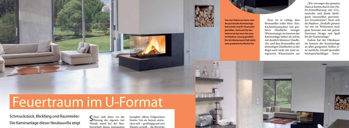 Baureportage eines Kamineinbaus in U-Form mit Titelbild und schriftlicher Beschreibung des Vorhabens. Die genauen Schritte sind im Beitrag nachzulesen.