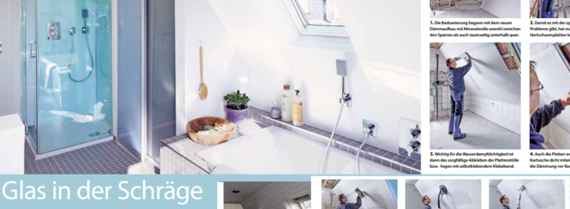 Bildergalerie einer Schritt für Schritt Anleitung um eine Dusche in der Dachschräge einzubauen.