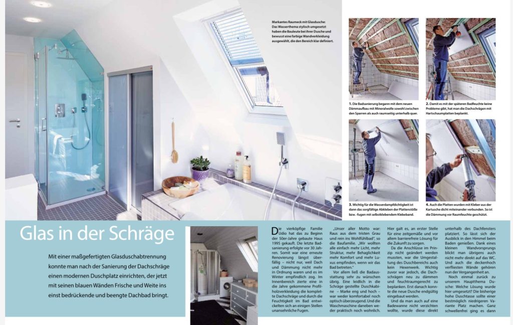 Dusche in der Dachschräge