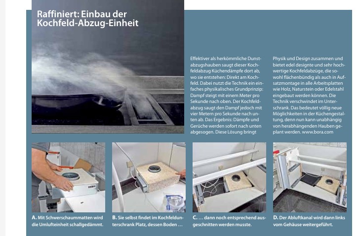 Einbau der Kochfeld-Abzug-Einheit