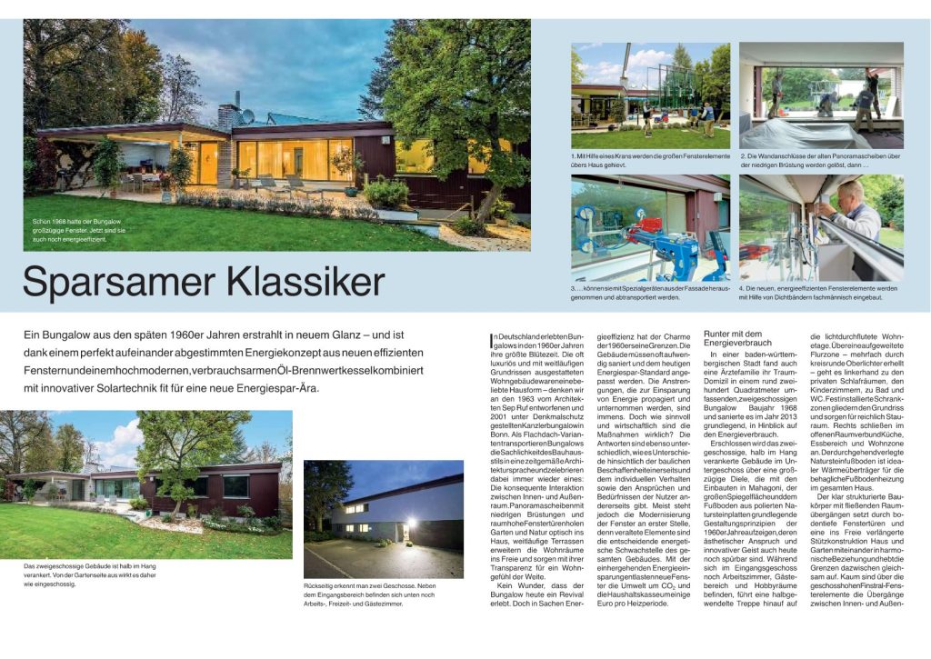 Bericht mit Anleitung über den Einbau eines großen energiesparenden Fensters, der einen Bungalow modern und energieeffizient zugleich macht.