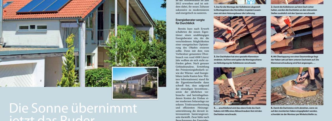Baureportage zum Einbau einer Solaranlage und der Heizungsmodernisierung, mit Bildern und schriftlicher Beschreibung