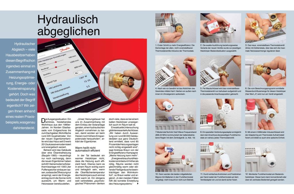 Hydraulischer Abgleich: Heizung sparsamer machen 1 Reportage über die Modernisierung einer Heizungsanlage mit hydraulischem Abgleich, mit Bildern und schriftlicher Beschreibung