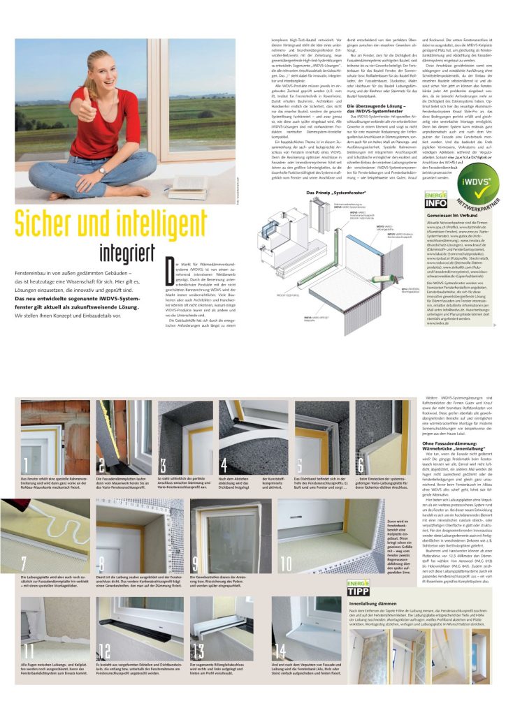 Baureportage zur Dämmung von Fenstern mit einem WDVS System, mit bildlicher und schriftlicher Beschreibung.
