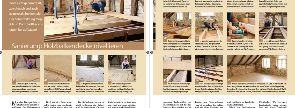 Sanierung Holzbalkendecke nivellieren Anleitung