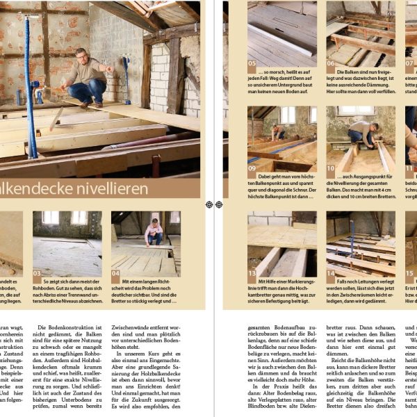 Sanierung Holzbalkendecke nivellieren Anleitung