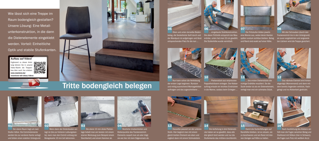 Treppenstufen bodengleich verlegen 1 Bildergalerie zur Schritt für Schritt Anleitung um eine Stahltreppe bodengleich zu belegen.