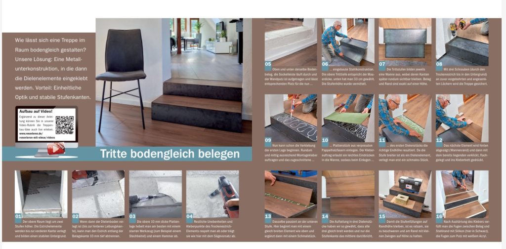 Tritte bodengleich belegen Anleitung