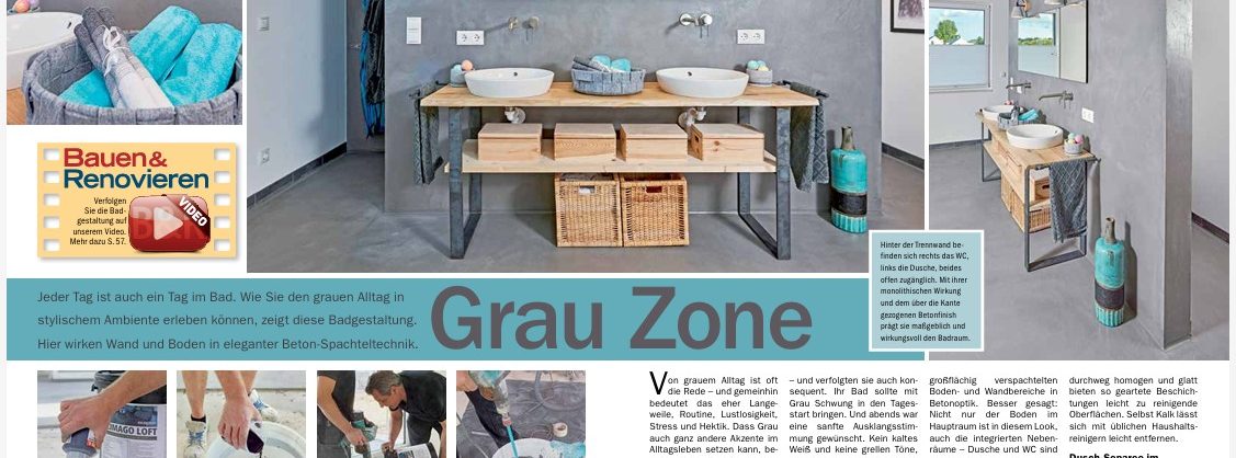 Schritt für Schritt Anleitung zur Gestaltung des Badezimmers ins Beton-Optik