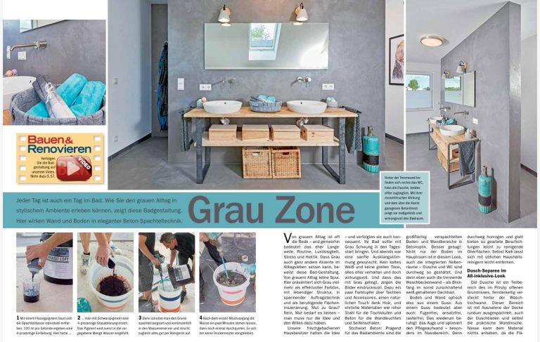 Themen 3 Badezimmer Betonoptik bebilderter Beitrag mit einer Schritt für Schritt Anleitung.