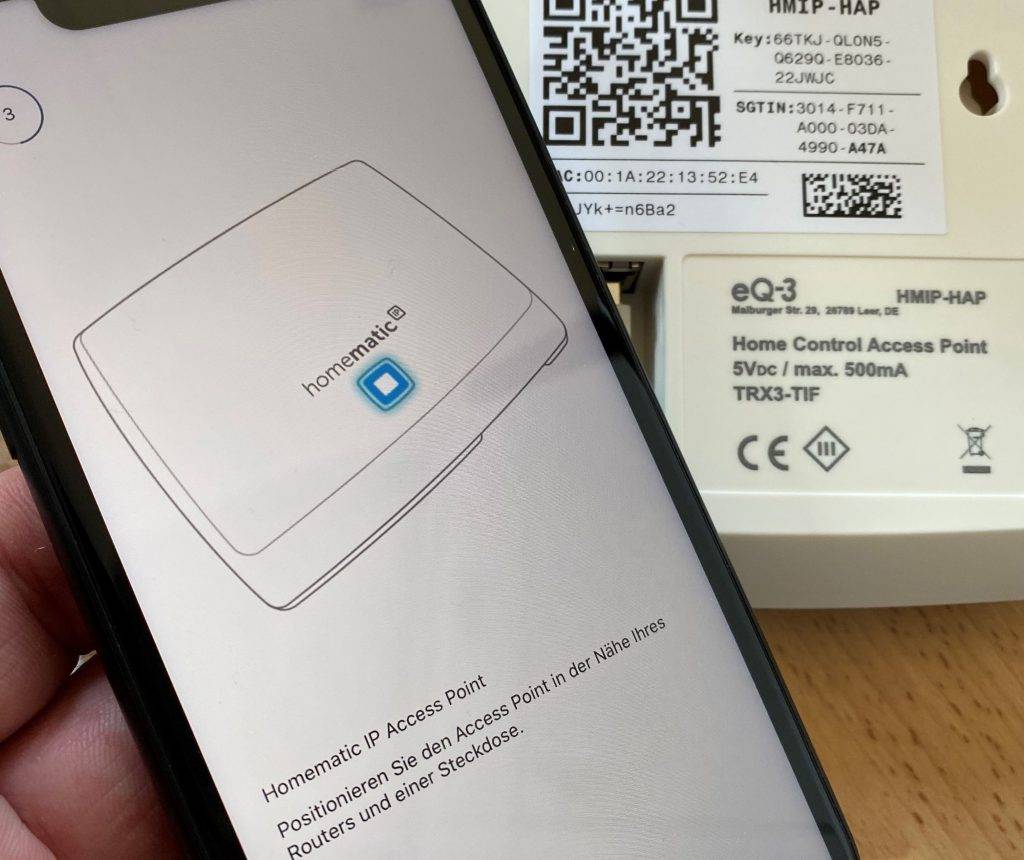 Homematic IP Starter Set QR Code scannen